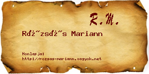 Rózsás Mariann névjegykártya