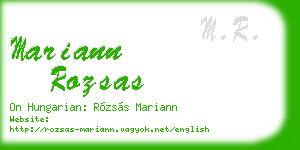 mariann rozsas business card